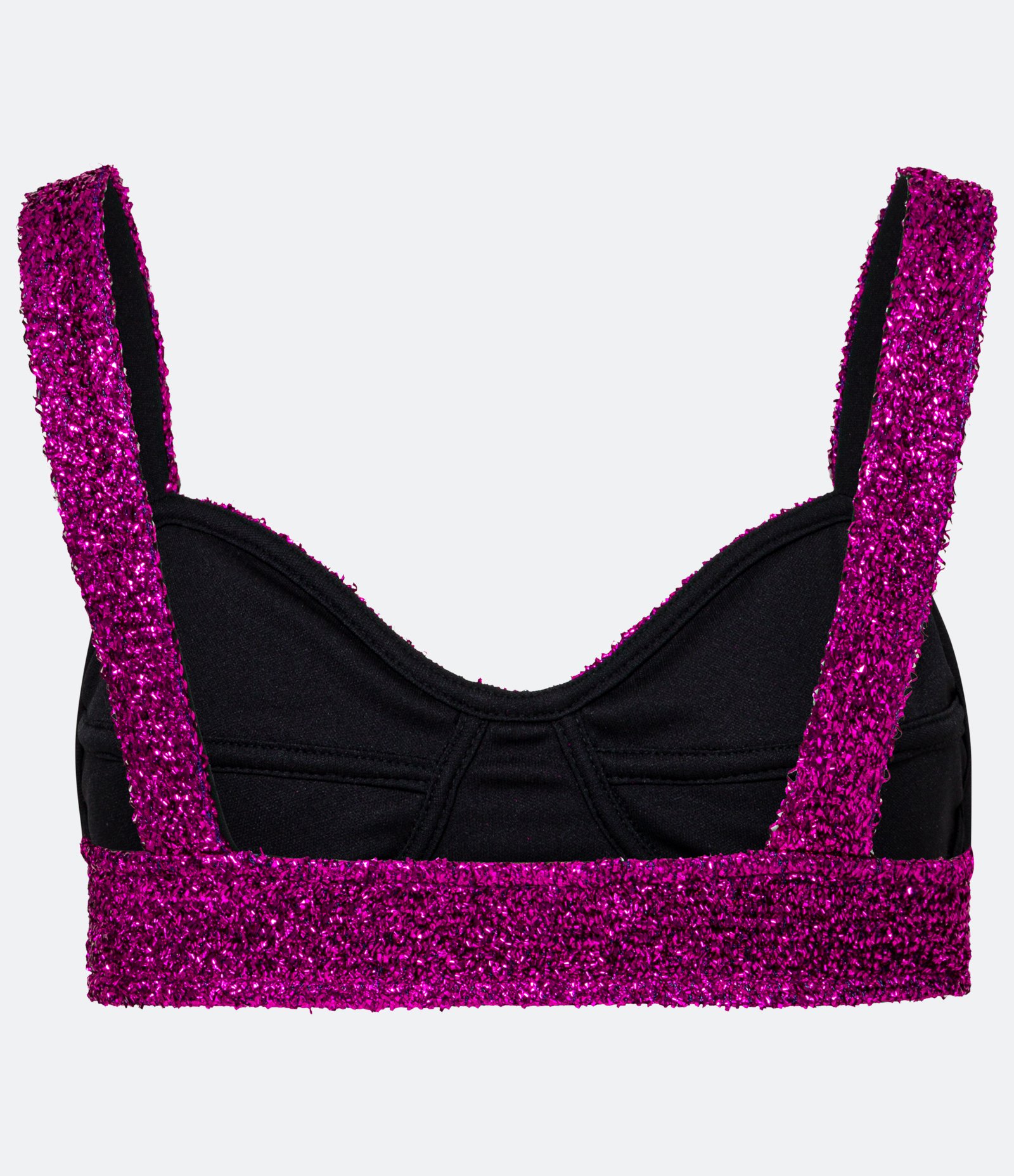 Blusa Regata Cropped em Jersey Metalizado com Decote Coração Rosa 6