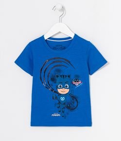 Camiseta Infantil com Estampa PJMasks - Tam 2 a 5 Anos