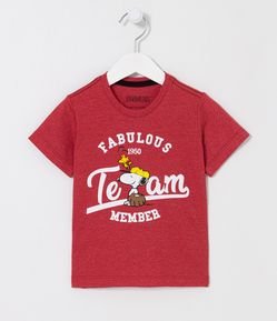 Camiseta Infantil com Estampa de Snoopy e Woodstock - Tam 1 a 5 anos