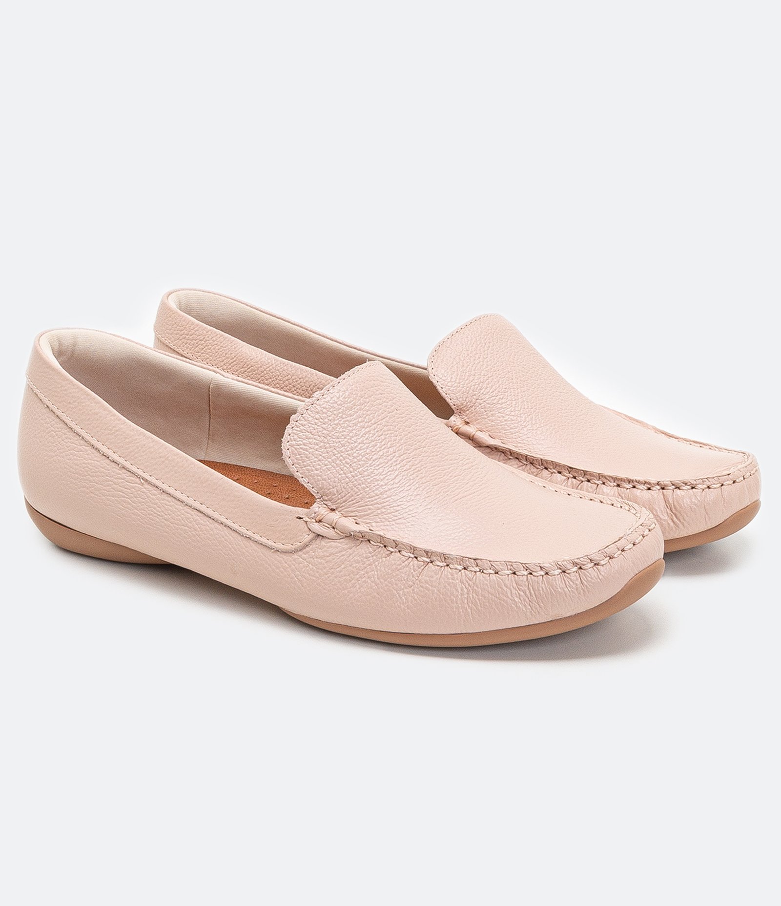 Sapato Mocassim em Couro Usaflex Rosa 2