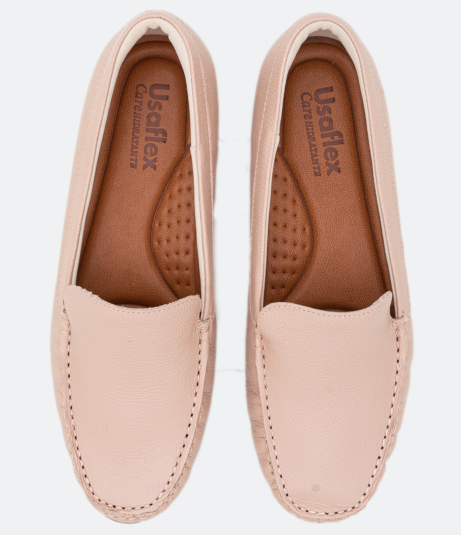 Sapato Mocassim em Couro Usaflex Rosa 4