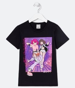 Blusa Infantil em Algodão com Estampa Mangá - Tam 5 a 14 anos