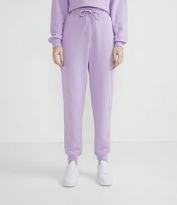 Calça Jogger em Moletom com Cós Elástico e Amarração