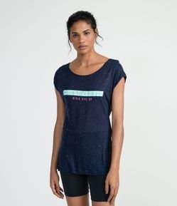 Camiseta Esportiva em Viscose com Estampa Never Give Up
