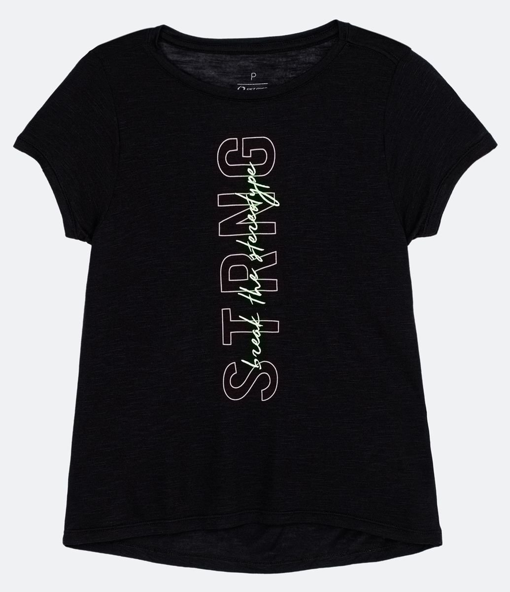 Camiseta Esportiva em Viscose com Estampa STRNG Menor preço em Camiseta Esportiva em Viscose com Estampa STRNG