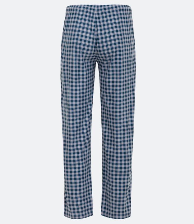Pantalón de Pijama en Cuadrillé Grid Azul 6