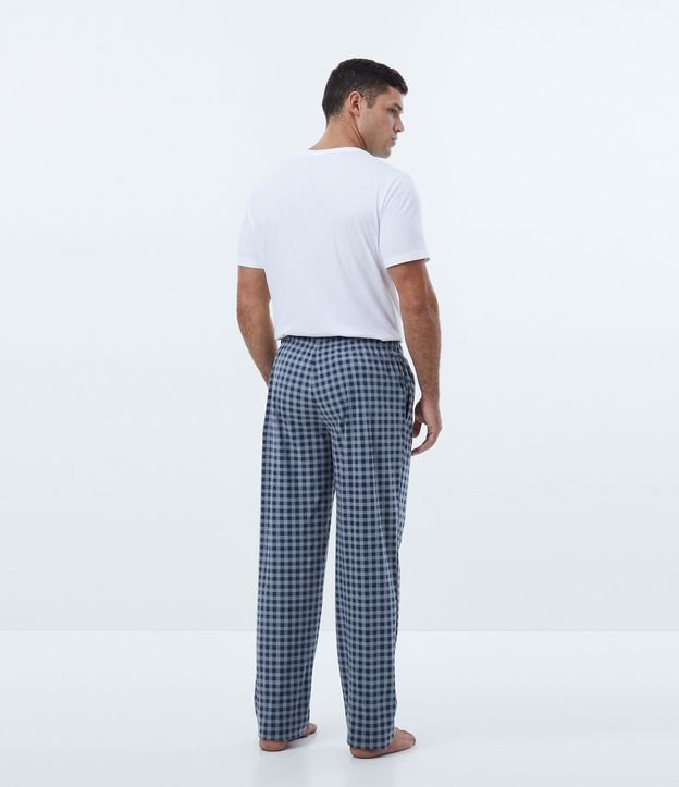 Pantalón de Pijama en Cuadrillé Grid Azul 3