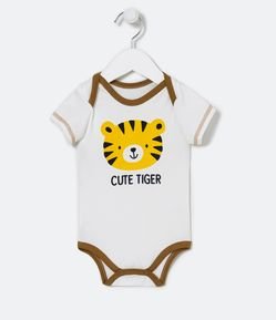 Body Infantil com Estampa de Tigre - Tam 0 a 18 meses