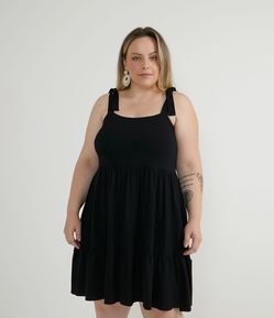 Vestido Curto em Viscolycra com Amarração nas Alças Curve & Plus Size