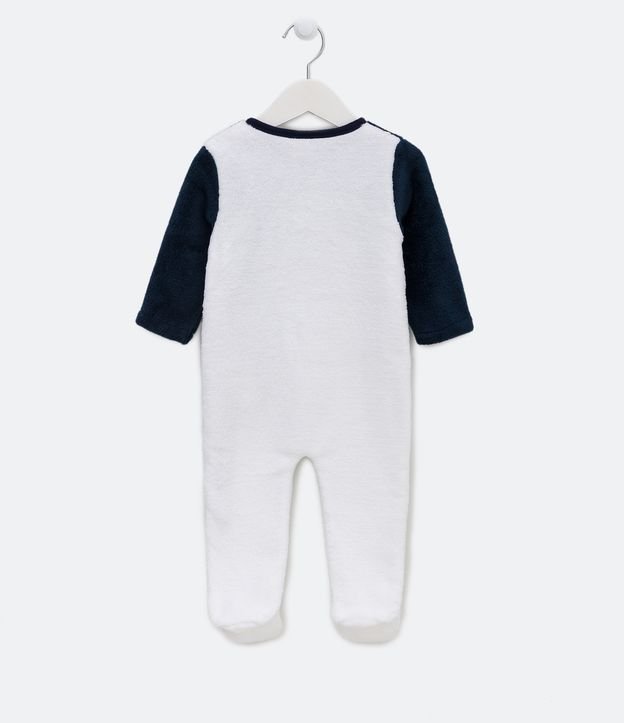 Mono Infantil en Fleece con Bordado de Carita de Oso - Talle 0 a 18 meses Blanco 2