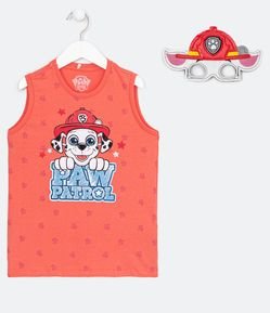 Regata Infantil Estampa de Marshall Patrulha Canina e Máscara Interativa - Tam 2 a 5 Anos
