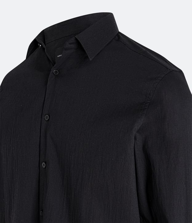 Camisa Calvin Klein Listras e Textura Diferenciada, Botões Marca