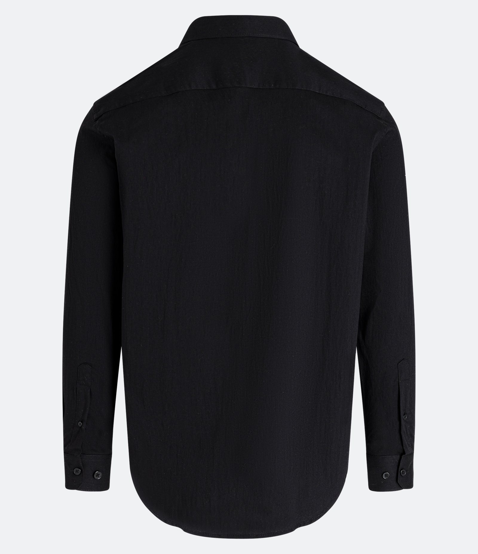Camisa Regular Social em Algodão com Textura de Listras Preto 3