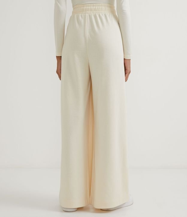 Pantalón Amplio en Algodón con Cintura Elástica Comfy Beige 2