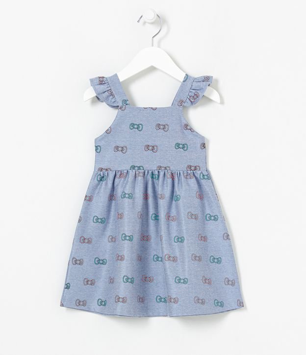 Vestido Infantil con Estampado de la Hello Kitty - Tam 1 a 6 años Azul 2
