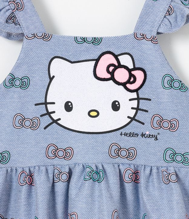 Vestido Infantil con Estampado de la Hello Kitty - Tam 1 a 6 años Azul 3