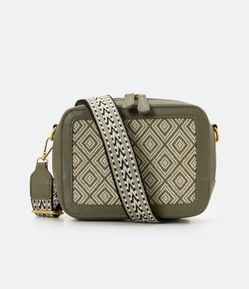 Bolsa Transversal Camera Bag com Textura Jacquard