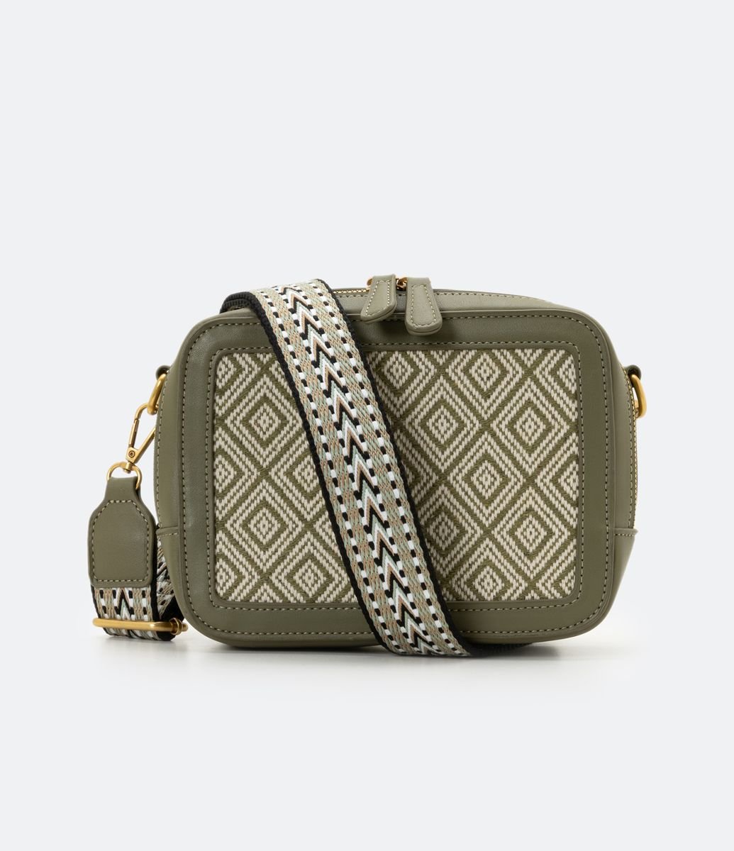Bolsa Transversal Camera Bag com Textura Jacquard Menor preço em Bolsa Transversal Camera Bag com Textura Jacquard