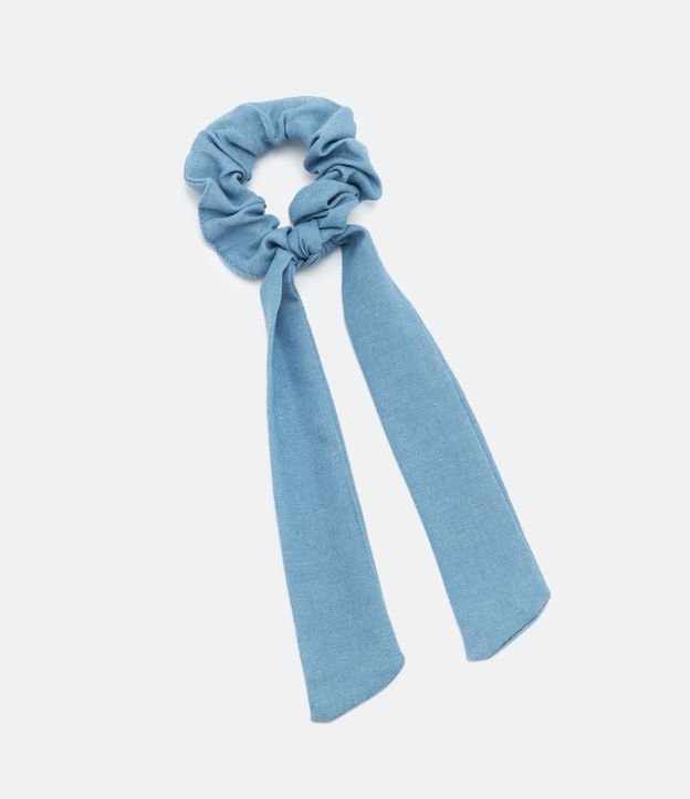 Scrunchie Alongado com Efeito Jeans