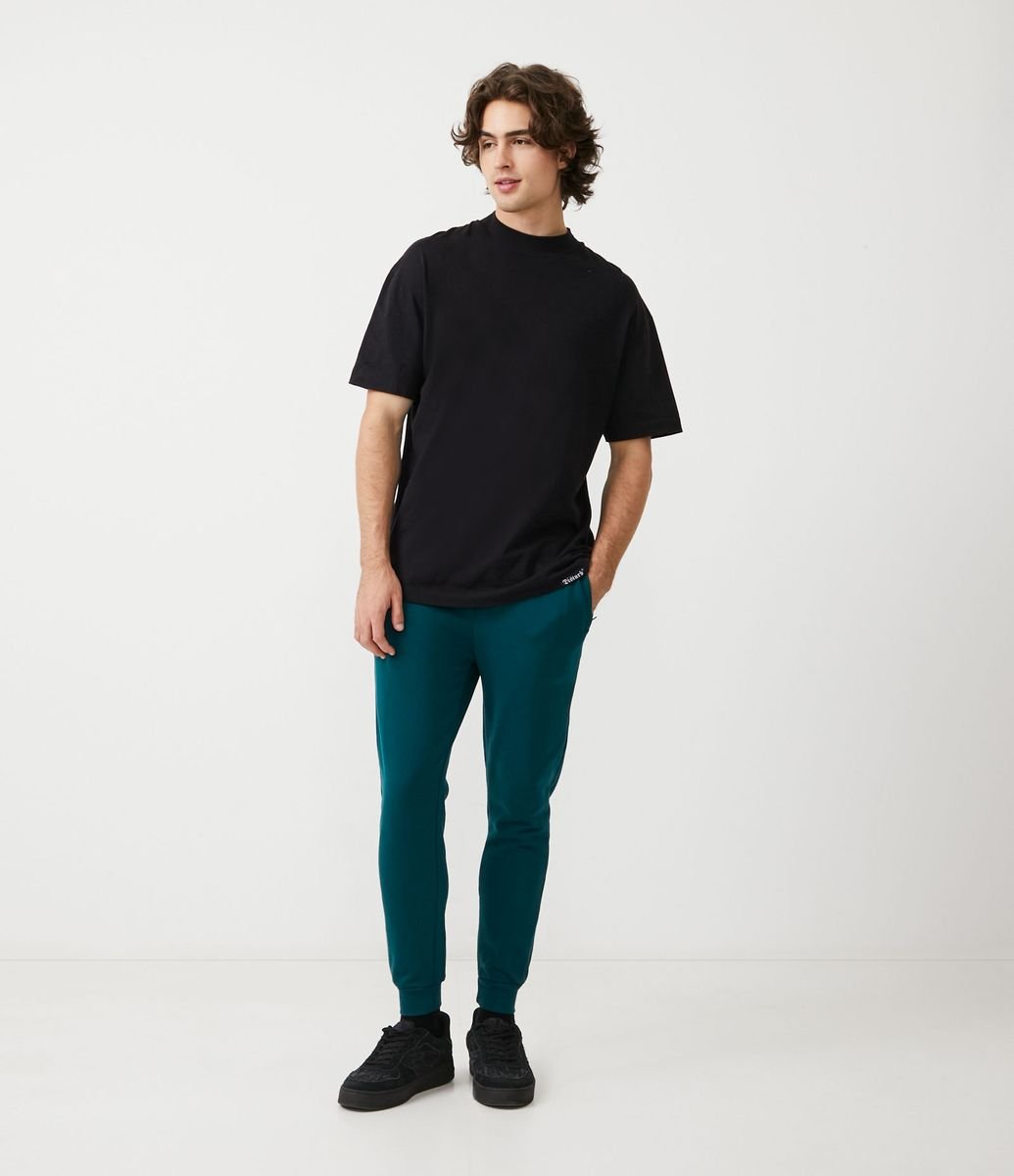 CALÇA JOGGER DE MOLETOM BÁSICA - Verde-água