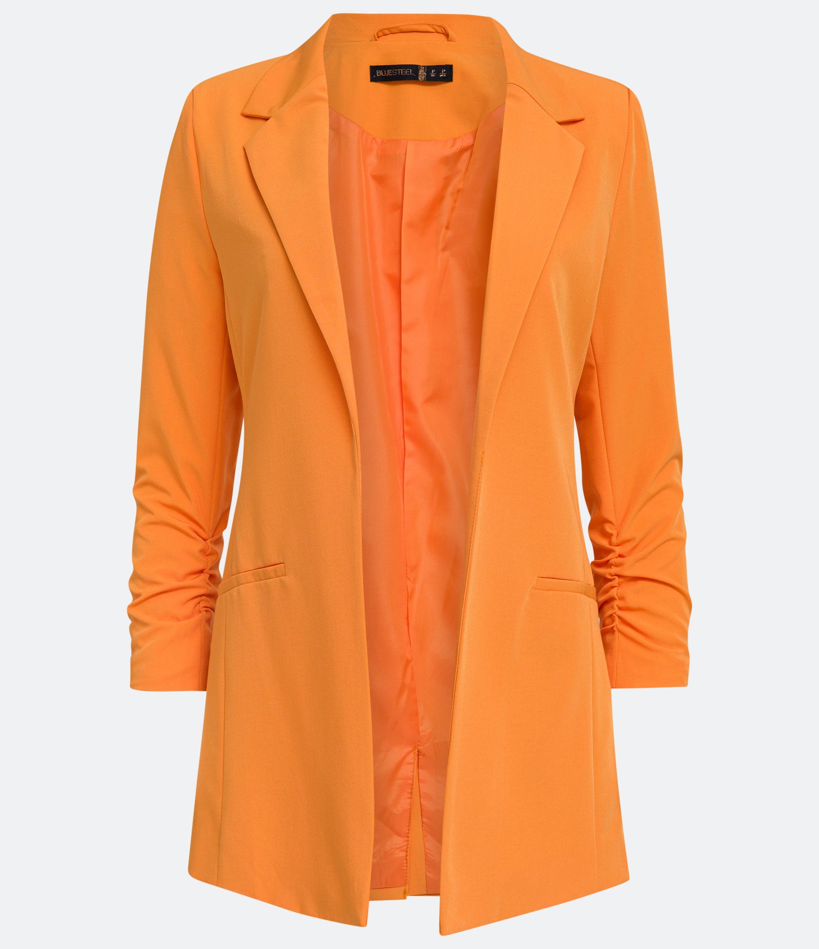 Blazer Alfaiataria Alongado em Crepe com Franzidos nos Punhos 6