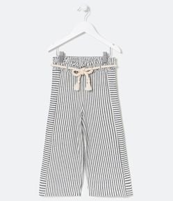 Calça Infantil Pantacourt Listrado com Corda - Tam 5 a 14 anos