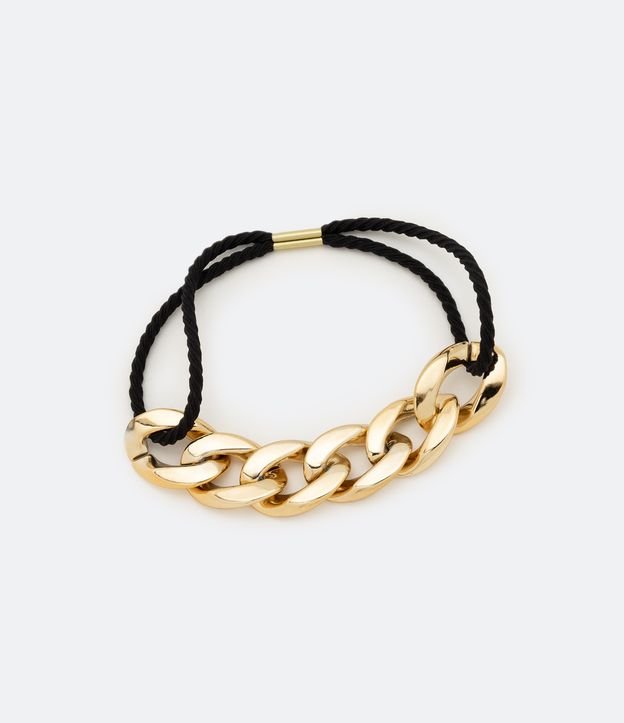 Gomita para el Pelo con Cadena Fina Dorado 1