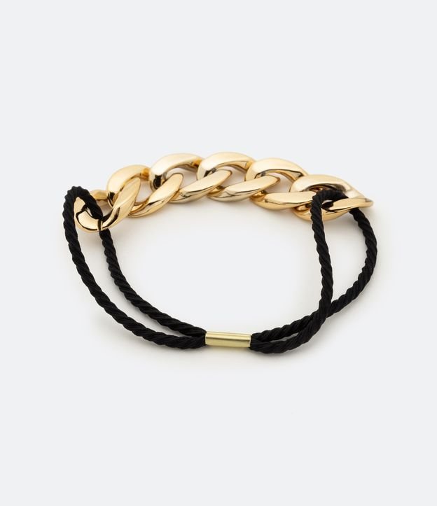 Gomita para el Pelo con Cadena Fina Dorado 2