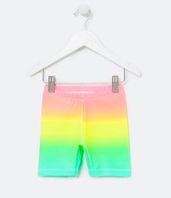 Short Infantil Ciclista com Estampa de Dip Dye - Tam 1 a 5 anos