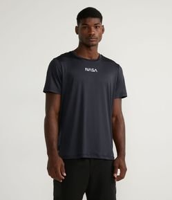 Camiseta Esportiva Manga Curta com Estampa NASA
