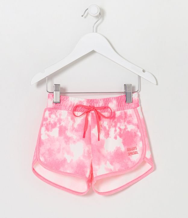 Short Runner Infantil Neon com Estampa Tie Dye - Tam 1 a 5 anos