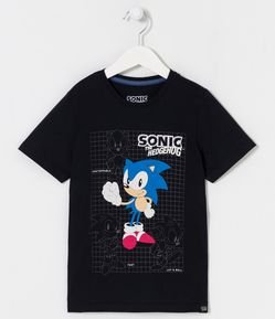 Camiseta Infantil com Estampa do Sonic - Tam 4 a 12 Anos