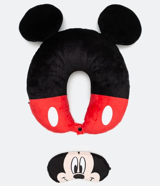 Kit de Almohada y Antifaz para Dormir con Estampado de Mickey Mouse  Negro 1