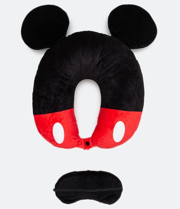 Kit de Almohada y Antifaz para Dormir con Estampado de Mickey Mouse  Negro 2