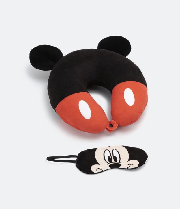 Kit de Almohada y Antifaz para Dormir con Estampado de Mickey Mouse  Negro 3
