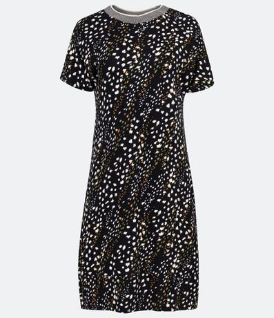 Vestido em Viscose com Estampa Animal Print e Decote Diferenciado Menor preço em Vestido em Viscose com Estampa Animal Print e Decote Diferenciado