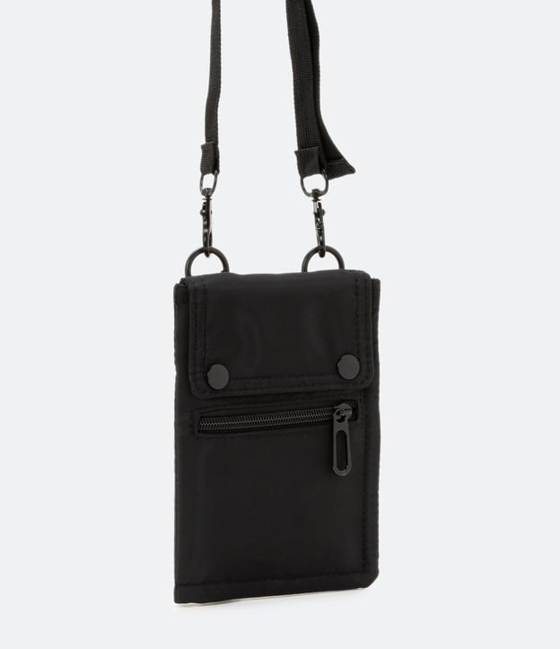 Bolso Mini Bag con Bolsillo con cremallera y Alça con Mosquetões Negro 1