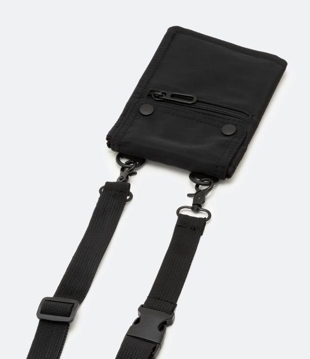 Bolso Mini Bag con Bolsillo con cremallera y Alça con Mosquetões Negro 2