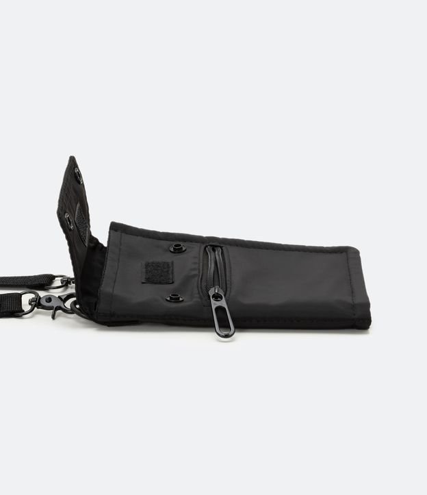 Bolso Mini Bag con Bolsillo con cremallera y Alça con Mosquetões Negro 3