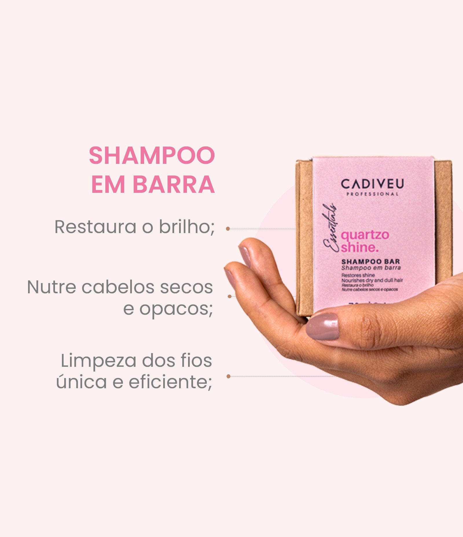 Shampoo em Barra Quartzo Shine Cadiveu 70g 4