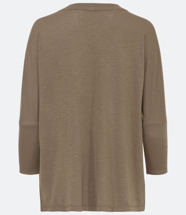 Blusa en Poliviscosa con Manga 7/8 y Recortes Verde 7