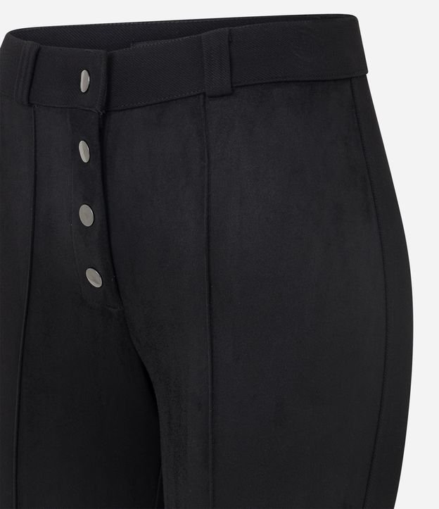 Pantalón Legging en Viscosa con Botones y Frisos Delanteros Negro 6
