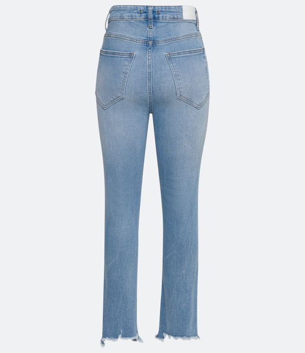 Calça Flare Cropped Jeans com Barra Puída Azul 7