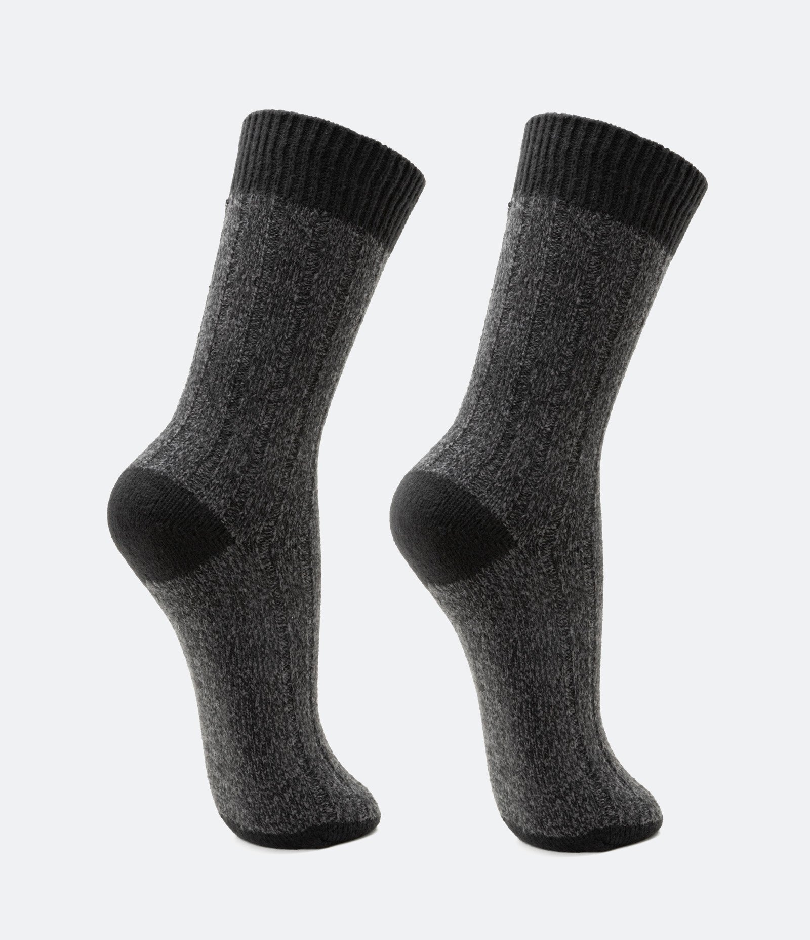 Meia Cano Alto com Detalhes Canelados Preto 2