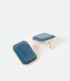 Imagem miniatura do produto Pendiente Mediano en Metal con Colgante Cuadrado en Resina Pintada Azul 2