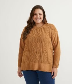 Suéter em Chenille com Pontos Diferenciados Curve & Plus Size