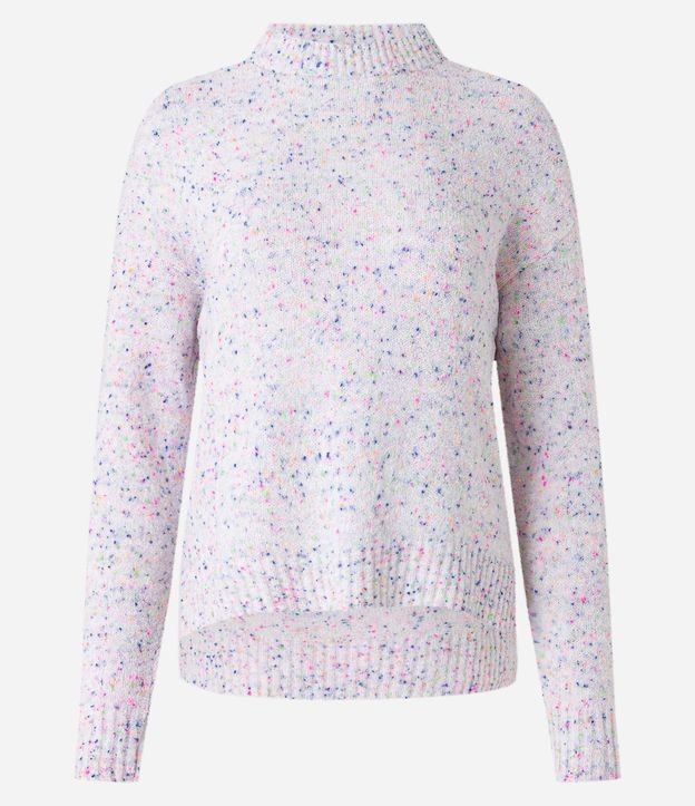 Suéter en Tejido de Punto Texturizado con Sisa Deslocada Off White 8