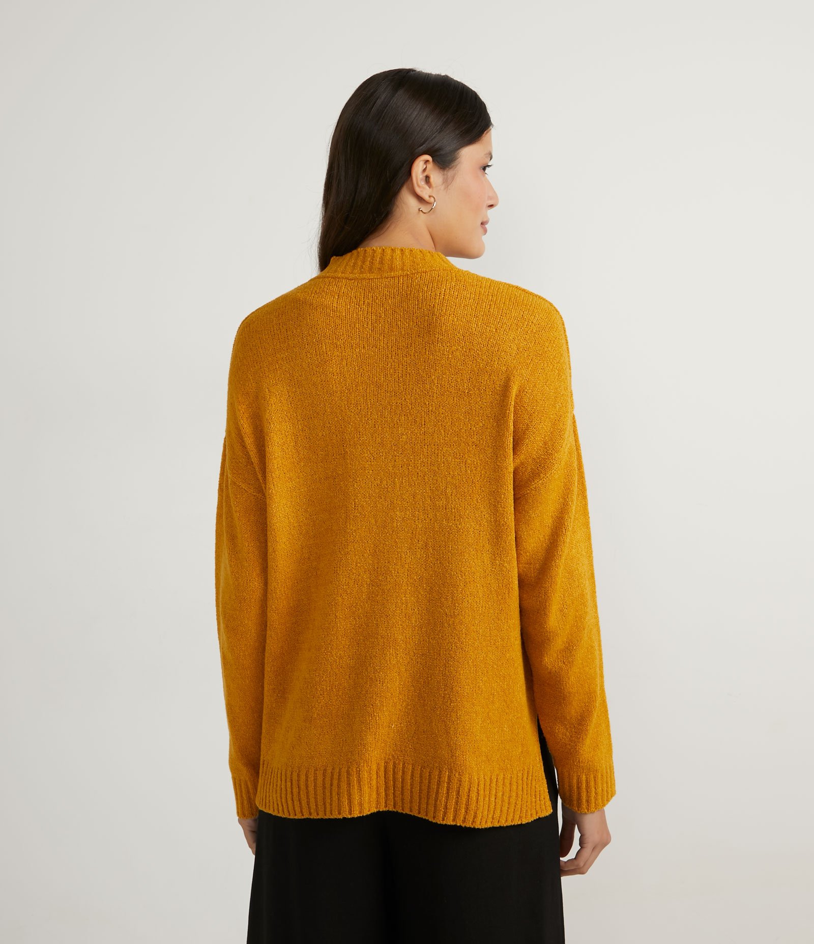 Suéter em Tricô Texturizado com Cava Deslocada 2