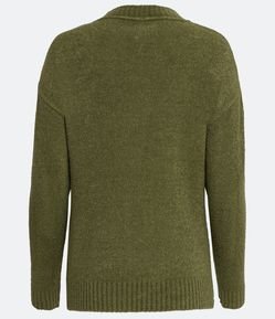 Suéter em Tricô Texturizado com Cava Deslocada