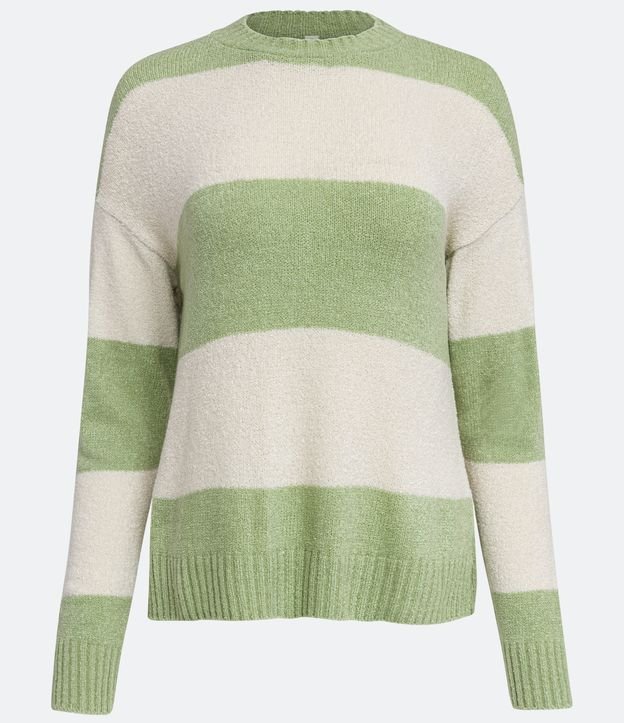 Blusão Suéter em Tricô Listrado Verde 9